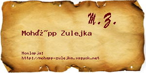 Mohápp Zulejka névjegykártya